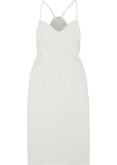 Halston Heritage Woman Stretch Tulle-trimmed Crepe Dress White