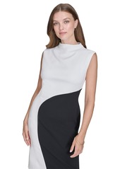 Halston Women's Colorblocked Sheath Dress - Black/Cream