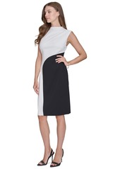 Halston Women's Colorblocked Sheath Dress - Black/Cream