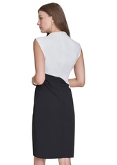 Halston Women's Colorblocked Sheath Dress - Black/Cream