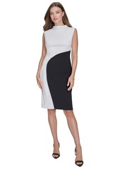 Halston Women's Colorblocked Sheath Dress - Black/Cream