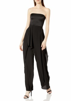 HALSTON Women's Drape Overlay Jumpsuit