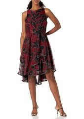 HALSTON Women's Dress with Dramatic Skirt