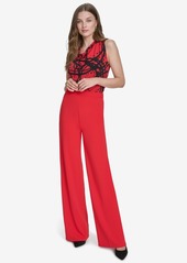 Halston Women's Easy Mid-Rise Pull-On Wide-Leg Pants - Red