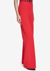 Halston Women's Easy Mid-Rise Pull-On Wide-Leg Pants - Red