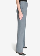 Halston Women's Elastic-Back Mid-Rise Wide-Leg Pants - Grey