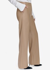 Halston Women's Faux-Leather Straight-Leg Pants - Camel