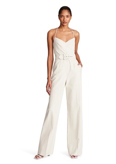 HALSTON Women's Jami Jumpsuit in Linen Suiting