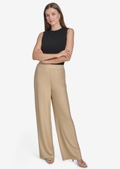 Halston Women's Metallic-Knit Pull-On Pants - Gold