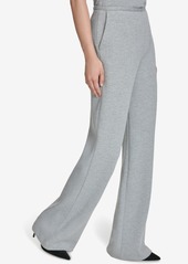 Halston Women's Mid-Rise Wide-Leg Back-Zip Pants - Grey Multi