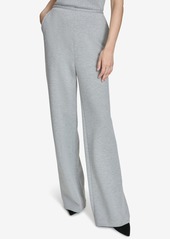 Halston Women's Mid-Rise Wide-Leg Back-Zip Pants - Grey Multi