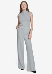 Halston Women's Mid-Rise Wide-Leg Back-Zip Pants - Grey Multi