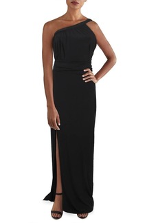 HALSTON Women's ONE Shoulder Ruched Jersey Gown