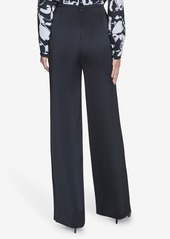 Halston Women's Satin Wide-Leg Pants - Black