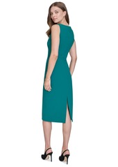 Halston Women's Star-Seamed Sleeveless Sheath Dress - Pine