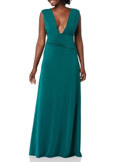 HALSTON Women's Tory Jersey V Neck Gown