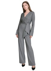 Halston Women's V-Neck Side-Tie Wide-Leg Jumpsuit - Multi