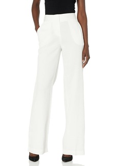 HALSTON Women's Wide-Leg Crinkle Crepe Pant