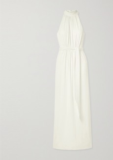 Halston Heritage Belted Stretch-jersey Gown