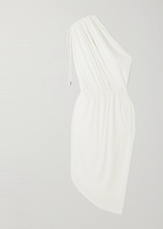 Halston Heritage Bev One-shoulder Draped Jersey-crepe Midi Dress