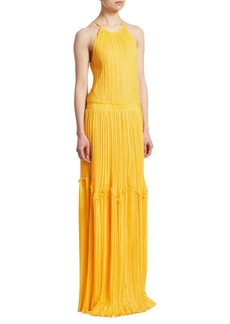 Halston Heritage Flowy Pleated Gown