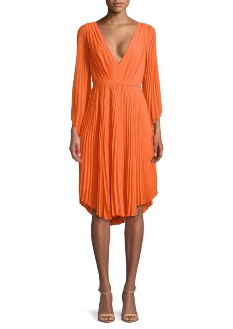 halston heritage orange dress