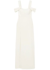 Halston Heritage Woman Cold-shoulder Draped Crepe Gown Ivory