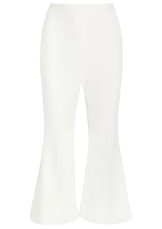 Halston Heritage Woman Cropped Crepe Flared Pants White