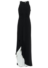 Halston Heritage Woman Layered Ruched Crepe Gown Black