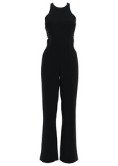 Halston Heritage Woman Tulle And Satin-trimmed Crepe Wide-leg Jumpsuit Black