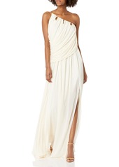 Halston Heritage Women's One Shoulder Draped Jersey Gown  M
