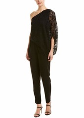Halston Heritage Women's One Shoulder Lace Jumpsuit with Beading