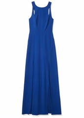 Halston Heritage Women's Sleeveless High Neck Dress with Back Cut Out