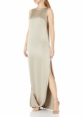 Halston Heritage Women's Sleeveless Satin Cami Gown with Cape Back