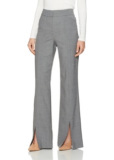 Halston Heritage Women's Straight Leg Suiting Pants with Front Slits
