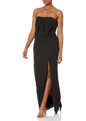 HALSTON HERITAGE Women's Strapless Drape Back Flowy Gown