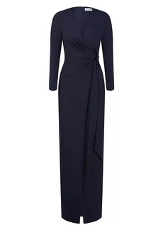 Halston Jasmine Wrap-Front Gown