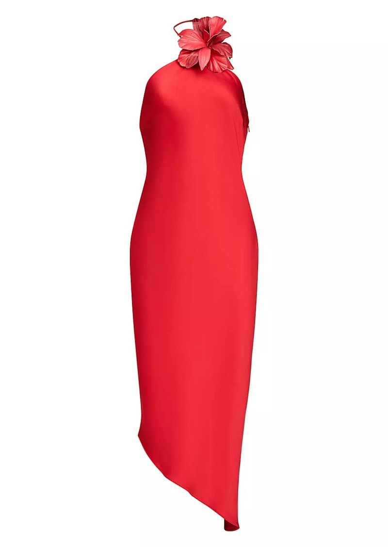 Halston Joellen Satin Slip Midi-Dress