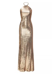 Halston Jun Sequined Halter Gown