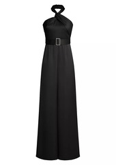 Halston Kani Satin Halter Jumpsuit