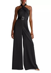 Halston Kani Satin Halter Jumpsuit