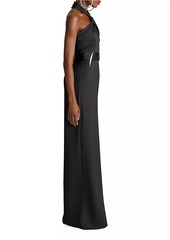 Halston Kani Satin Halter Jumpsuit