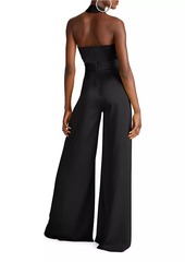 Halston Kani Satin Halter Jumpsuit