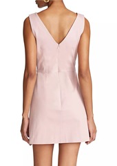 Halston Keeler Twist-Front Twill Minidress