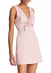 Halston Keeler Twist-Front Twill Minidress