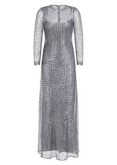 Halston Kirsten Grid Sequin Gown