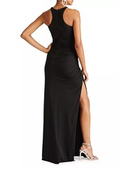 Halston Lang Gathered Jersey Gown