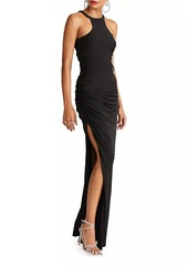 Halston Lang Gathered Jersey Gown