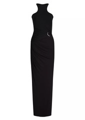 Halston Lang Gathered Jersey Gown