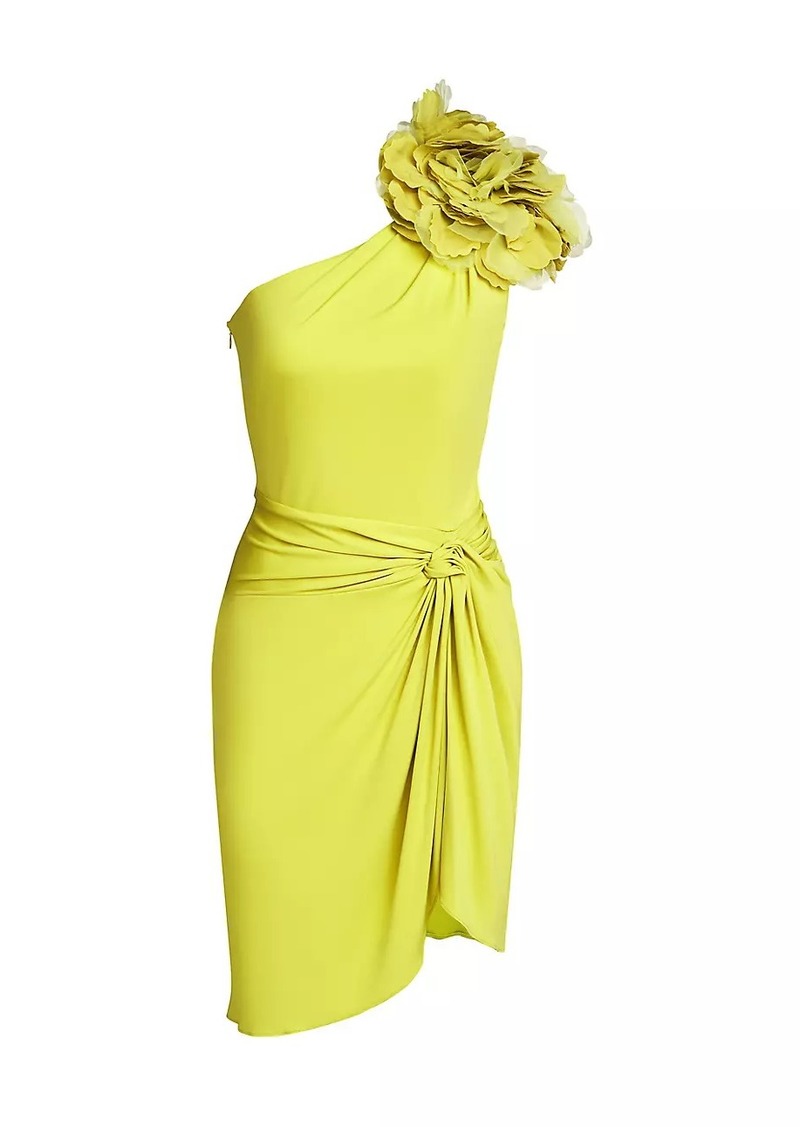 Halston Marca Jersey Rosette Cocktail Dress